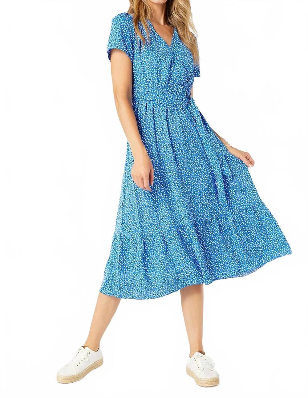 NEW COCO + CARMEN caia floral print dress in blue